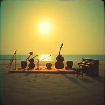 On the Sand at Sunrise